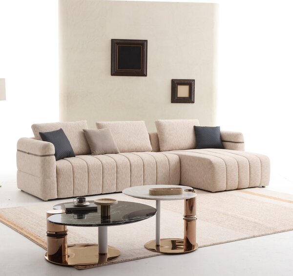 Amato 3 személyes sarokkanapé Beige / Bal