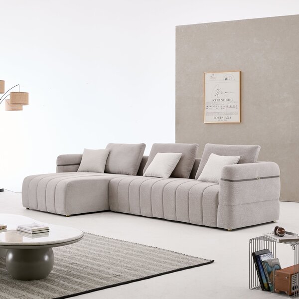 Amato 3 személyes sarokkanapé Beige / Bal