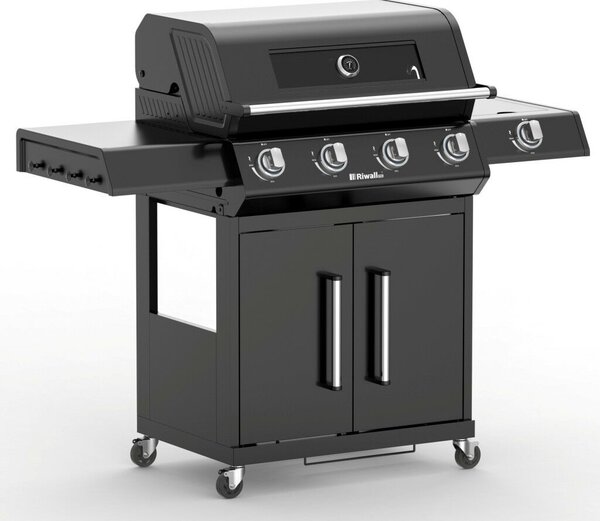 Riwall PRO RGG 41 EXL prémium gázüzemű grillsütő 17 kW, 4+1 gázégővel