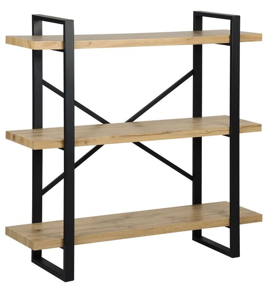Háromszintes polcos elem TIMBER 111 cm Világosbarna