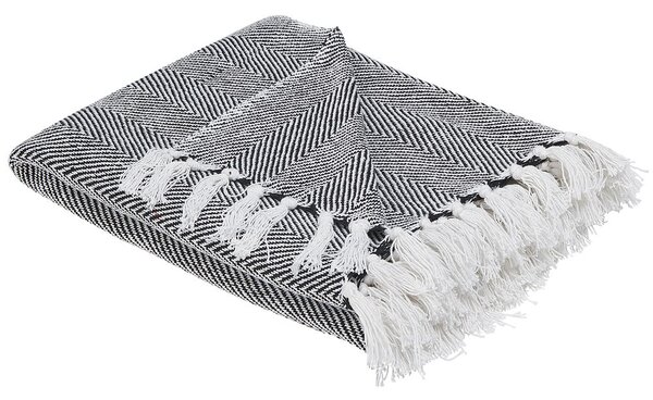 Takaró TANGIER Pamut 130 x 160 cm Fekete