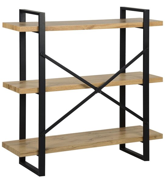 Háromszintes polcos elem TIMBER 111 cm Világosbarna
