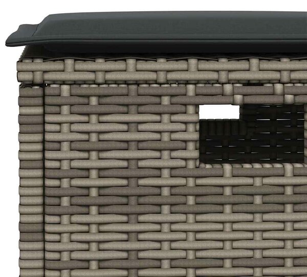 VidaXL 5 db szürke polyrattan kerti étkezőgarnitúra párnákkal