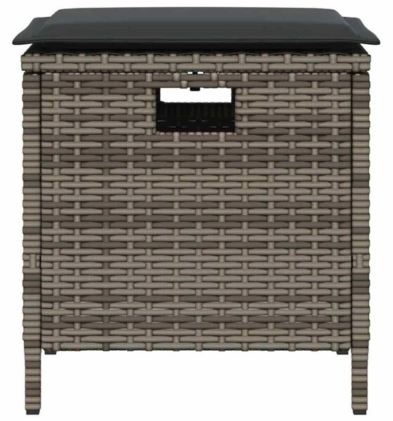 VidaXL 5 db szürke polyrattan kerti étkezőgarnitúra párnákkal