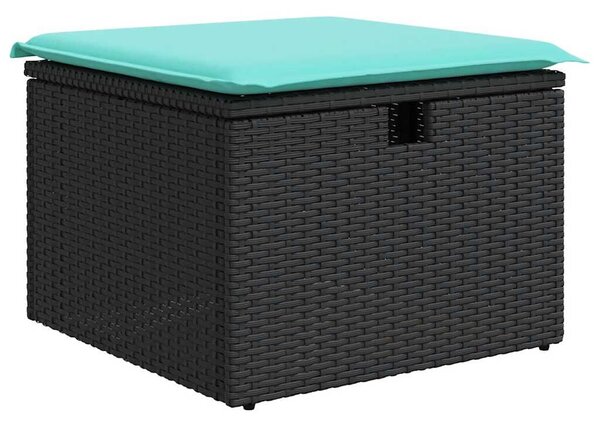 VidaXL 6 részes fekete polyrattan kerti ülőgarnitúra párnákkal