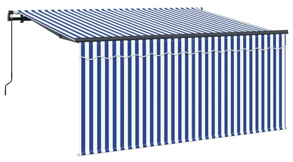 Behúzható napellenző Kék és Fehér 300 x 200 cm