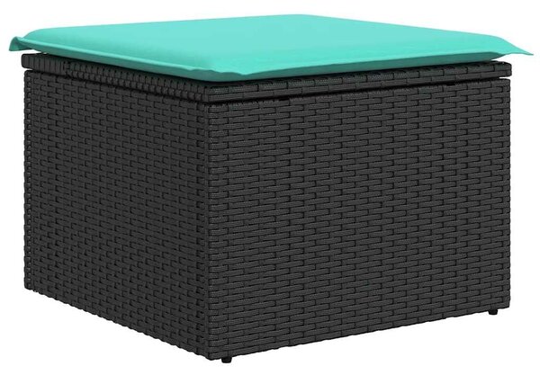 VidaXL 6 részes fekete polyrattan kerti ülőgarnitúra párnákkal