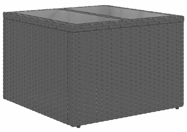VidaXL 6 részes fekete polyrattan kerti ülőgarnitúra párnákkal