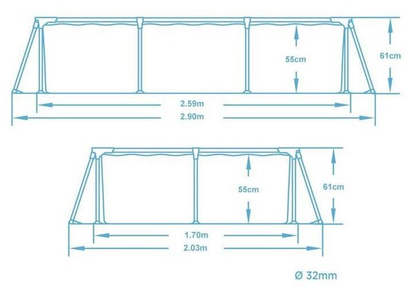Bestway kerti medence 259 x 170 x 61 cm 56403N