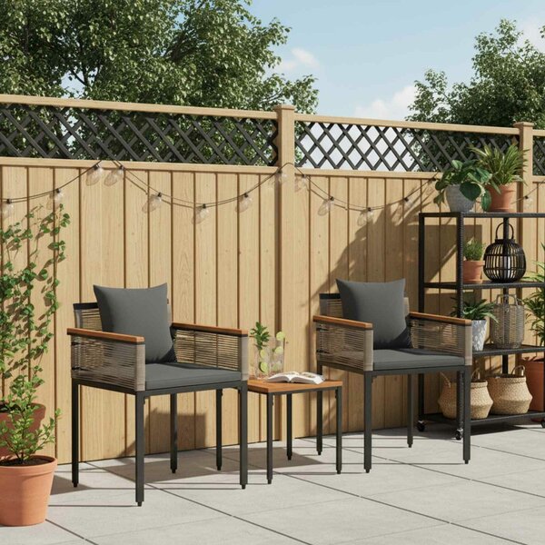 VidaXL Kültéri Bútor Szett 3 pcs Szürke és sötétszürke PE Rattan
