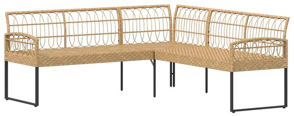 VidaXL Kerti Kanapé Szett párnával 2 pcs Természetes Poli Rattan Acél