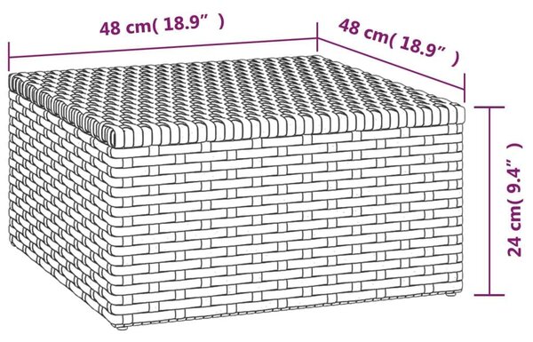 Polyrattan Kerti Ülőgarnitúra - 3 részes - Szürke