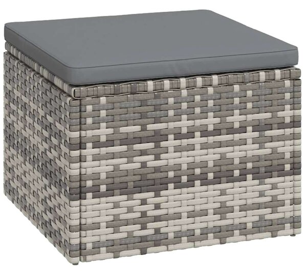 Polyrattan Kerti Ülőgarnitúra - 3 részes - Szürke