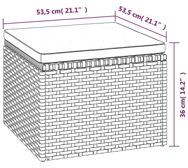 Polyrattan Kerti Ülőgarnitúra - 3 részes - Szürke