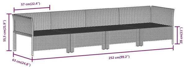 VidaXL Polyrattan Kerti Ülőgarnitúra - 8 részes - Szürke