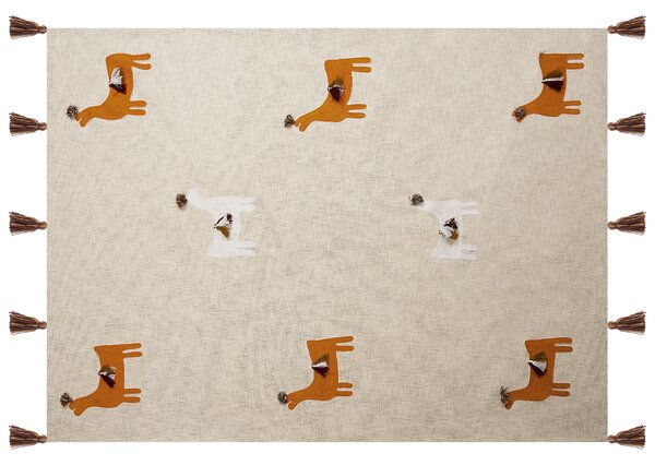 Takaró KHANDWA Pamut 130 x 180 cm Bézs
