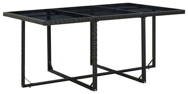 Polyrattan Kültéri Étkezőgarnitúra - 11 részes - Fekete