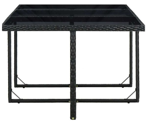 Polyrattan Kültéri Étkezőgarnitúra - 11 részes - Fekete
