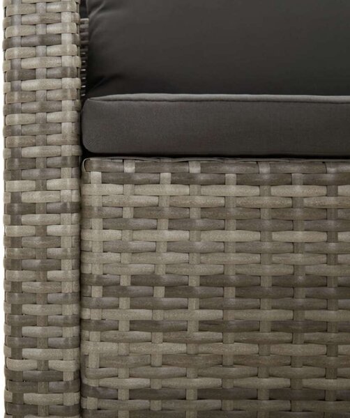 VidaXL 7 részes szürke polyrattan kerti ülőgarnitúra párnákkal