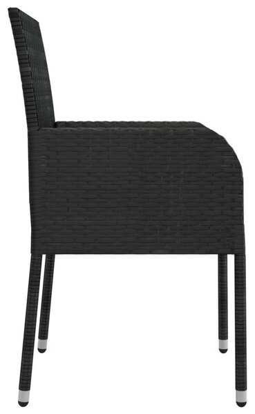 VidaXL 9 részes fekete polyrattan kerti étkezőgarnitúra párnákkal