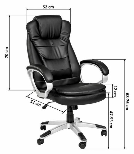 OfficeTrade Főnöki szék fekete - rezgős masszázs funkció