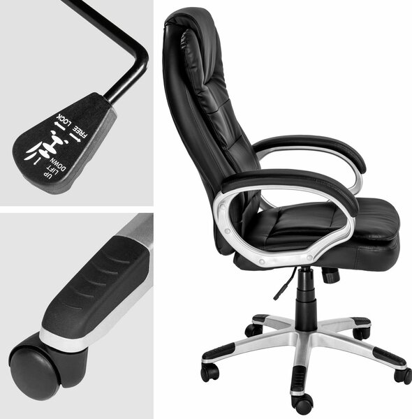 OfficeTrade Főnöki szék fekete - rezgős masszázs funkció