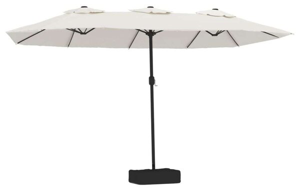 VidaXL homokfehér dupla tetős napernyő LED-ekkel 449x245 cm