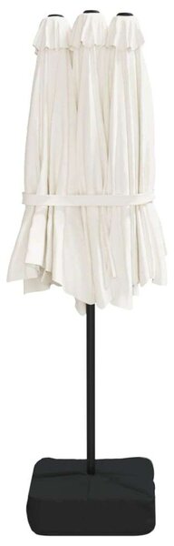 VidaXL homokfehér dupla tetős napernyő LED-ekkel 449x245 cm