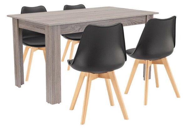 Zara 4+1 étkező garnitúra fekete-yorki tölgy