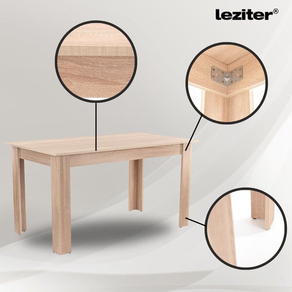 Leziter Zara Étkezőgarnitúra - 6 Szék, Sonoma Tölgy Asztal