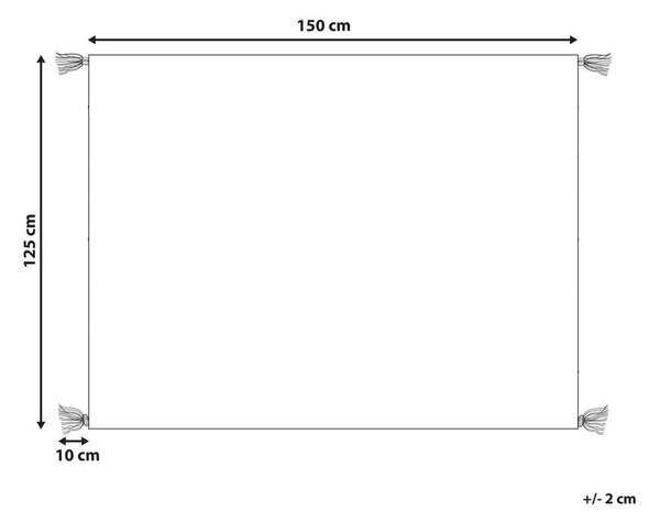 Takaró NAMTAR Pamut 125 x 150 cm Fehér