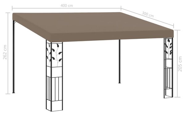 VidaXL falra szerelhető pavilon 4 x 3 x 2,5 m, tópszínű