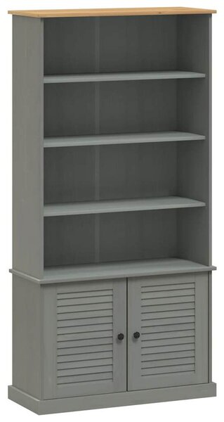 VIGO szürke tömör fenyőfa könyvespolc 85x35x170 cm