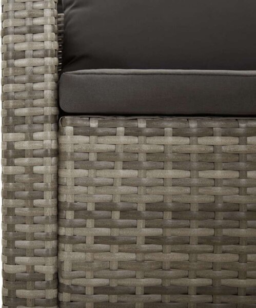 Polyrattan Kerti Ülőgarnitúra - 5 részes - Szürke