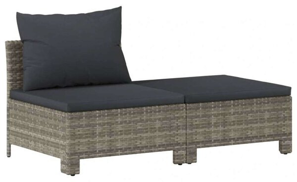 VidaXL 7 részes szürke polyrattan kerti ülőgarnitúra párnákkal