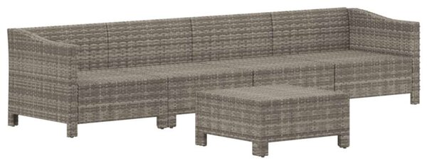 Polyrattan Kerti Ülőgarnitúra - 5 részes - Szürke