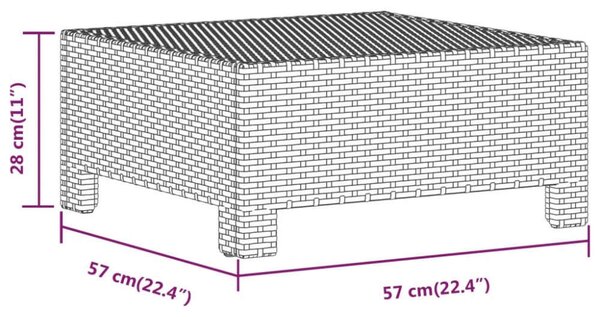 Polyrattan Kerti Ülőgarnitúra - 5 részes - Szürke