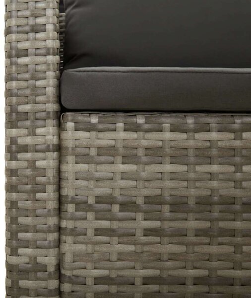 VidaXL 7 részes szürke polyrattan kerti ülőgarnitúra párnákkal