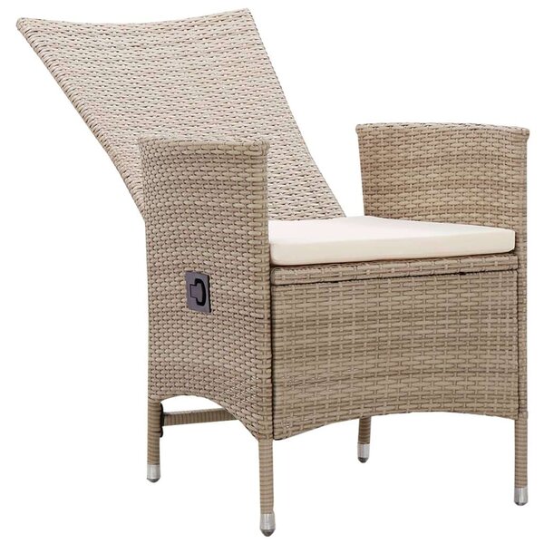 VidaXL Kerti Étkezőgarnitúra - 7 részes - Bézs Polyrattan