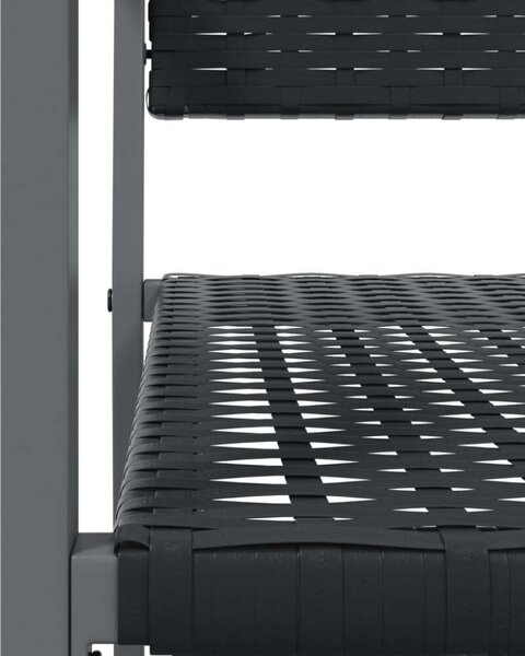 VidaXL 5-részes Kerti Étkezőgarnitúra - Fekete Polyrattan és Acél