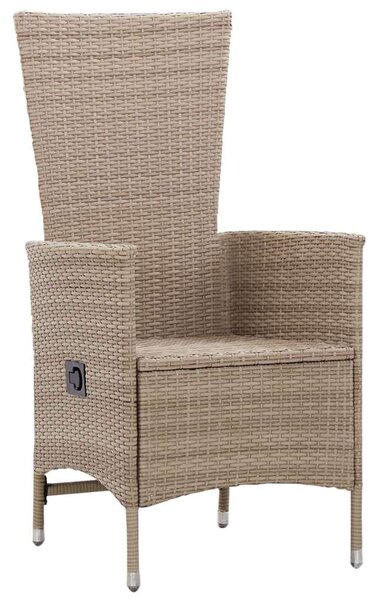 VidaXL Kerti Étkezőgarnitúra - 7 részes - Bézs Polyrattan