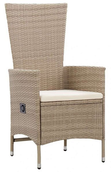 VidaXL Kerti Étkezőgarnitúra - 7 részes - Bézs Polyrattan