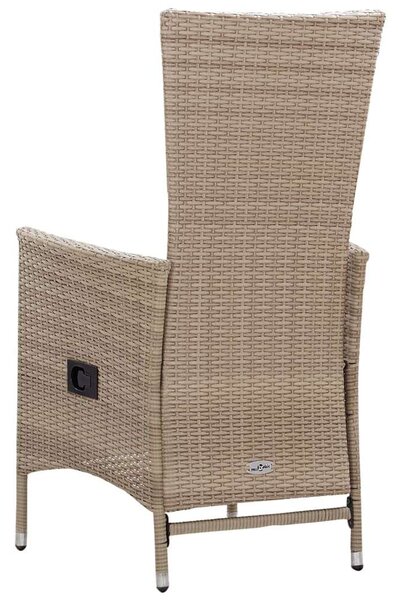 VidaXL Kerti Étkezőgarnitúra - 7 részes - Bézs Polyrattan