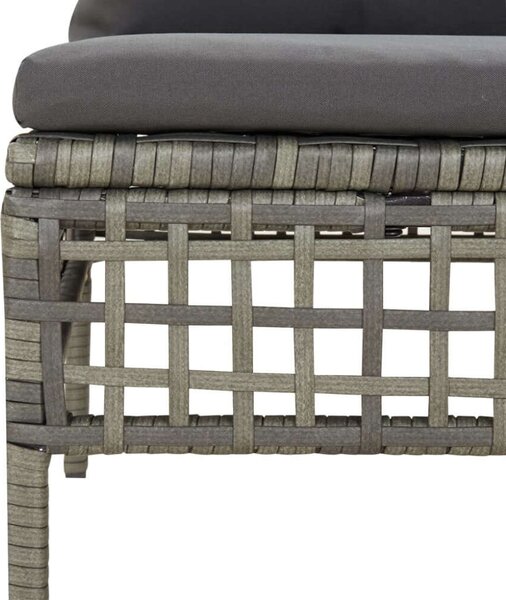 Polyrattan Kerti Ülőgarnitúra - 9 részes - Szürke