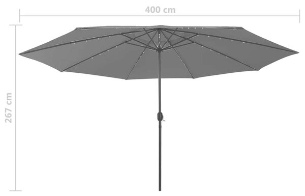 VidaXL Kültéri Napernyő - LED - 400 cm
