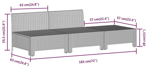 VidaXL 7 részes szürke polyrattan kerti ülőgarnitúra párnákkal