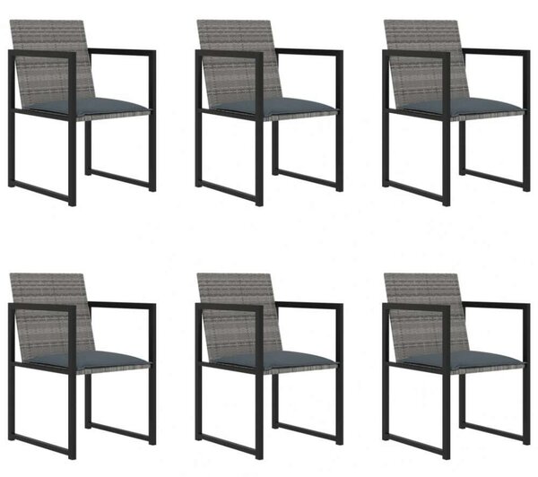 Kültéri Étkezőgarnitúra - Polyrattan - 7 részes - Szürke