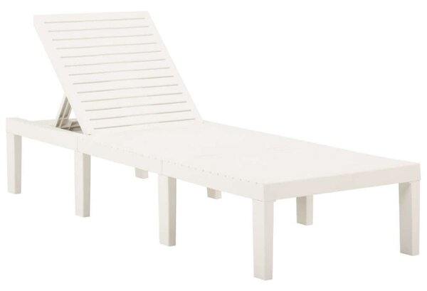 VidaXL Napozóágy - Fehér Műanyag - 195cm