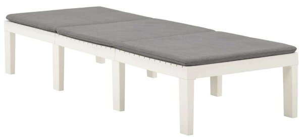 VidaXL Napozóágy - Fehér Műanyag - 195cm