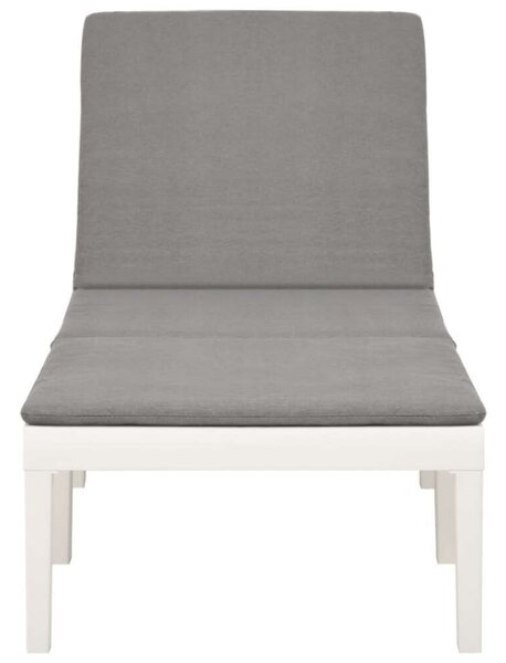 VidaXL Napozóágy - Fehér Műanyag - 195cm